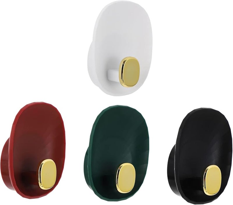 Balacoo 4Pcs Self Adhesive Wall Hooks For Kitchen Bathroom Towel Storage White - Image 1